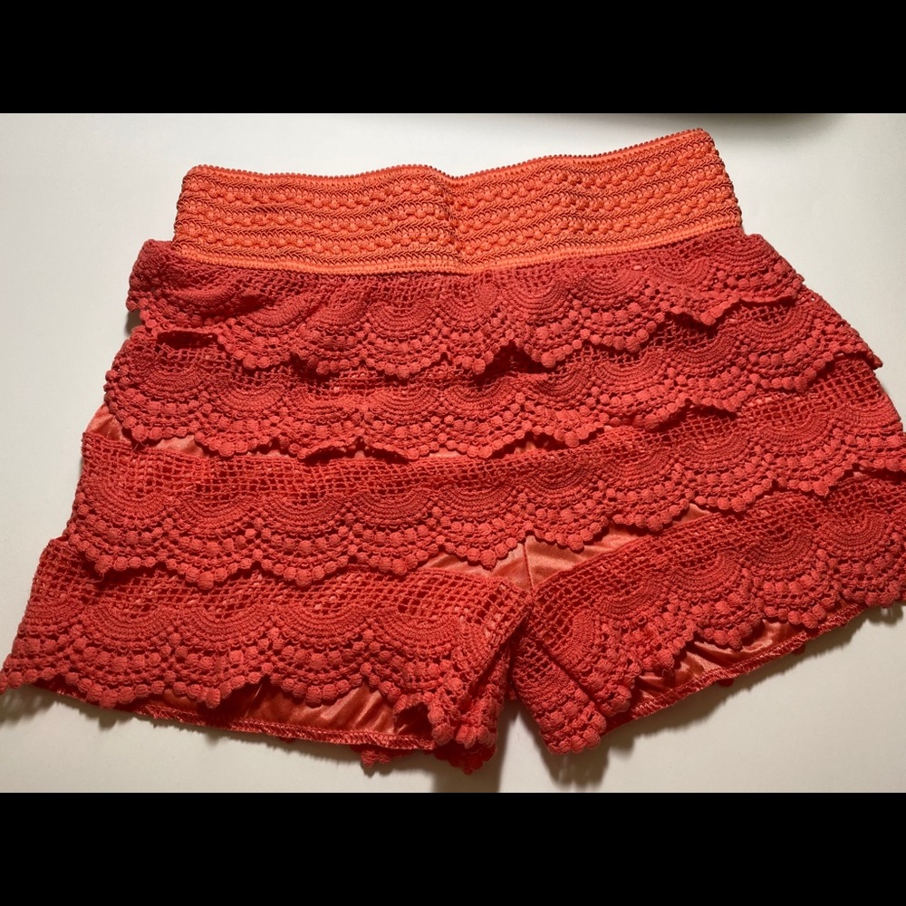 Coral Lace Shorts